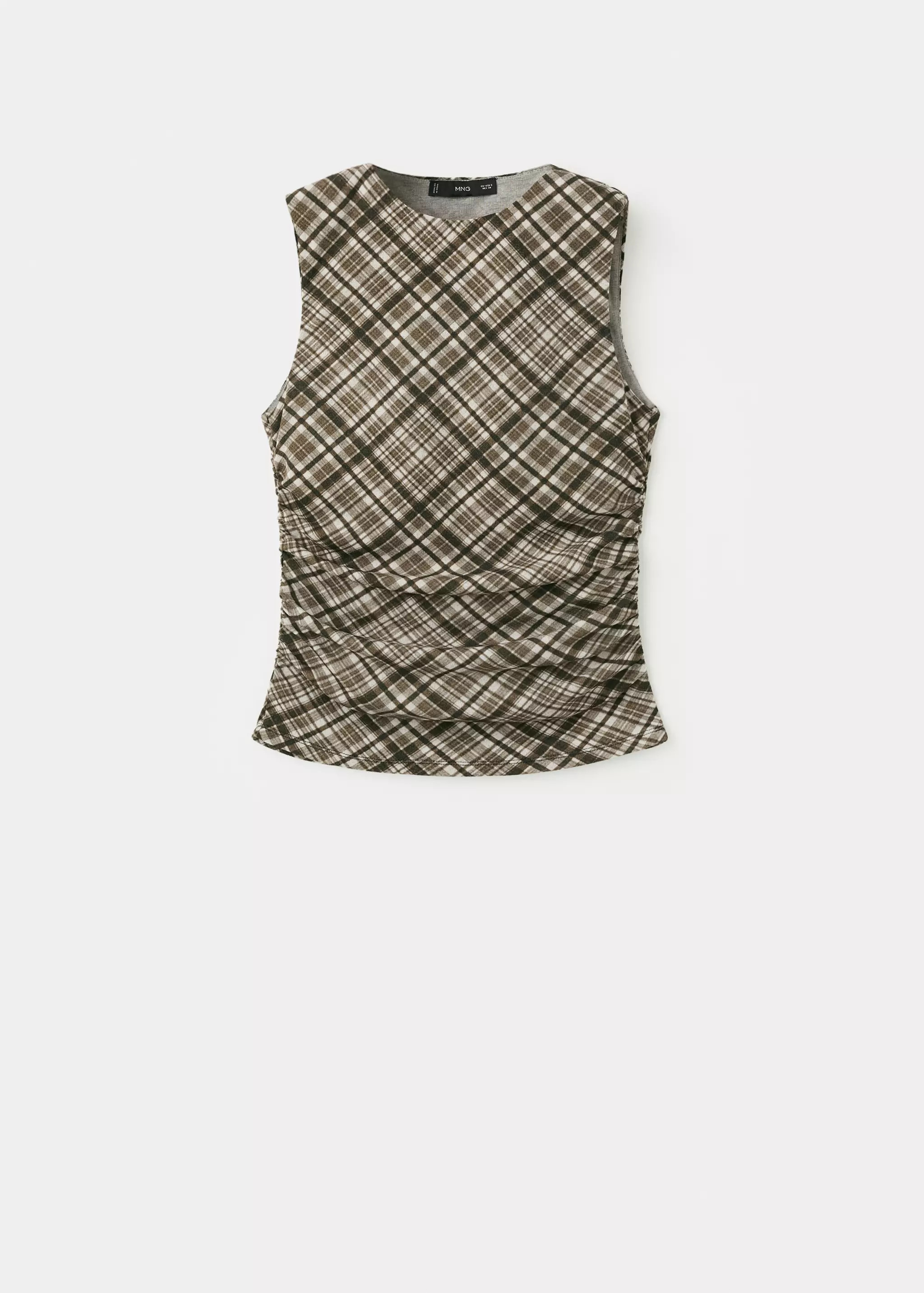 Draped checkered top | MANGO (UK)