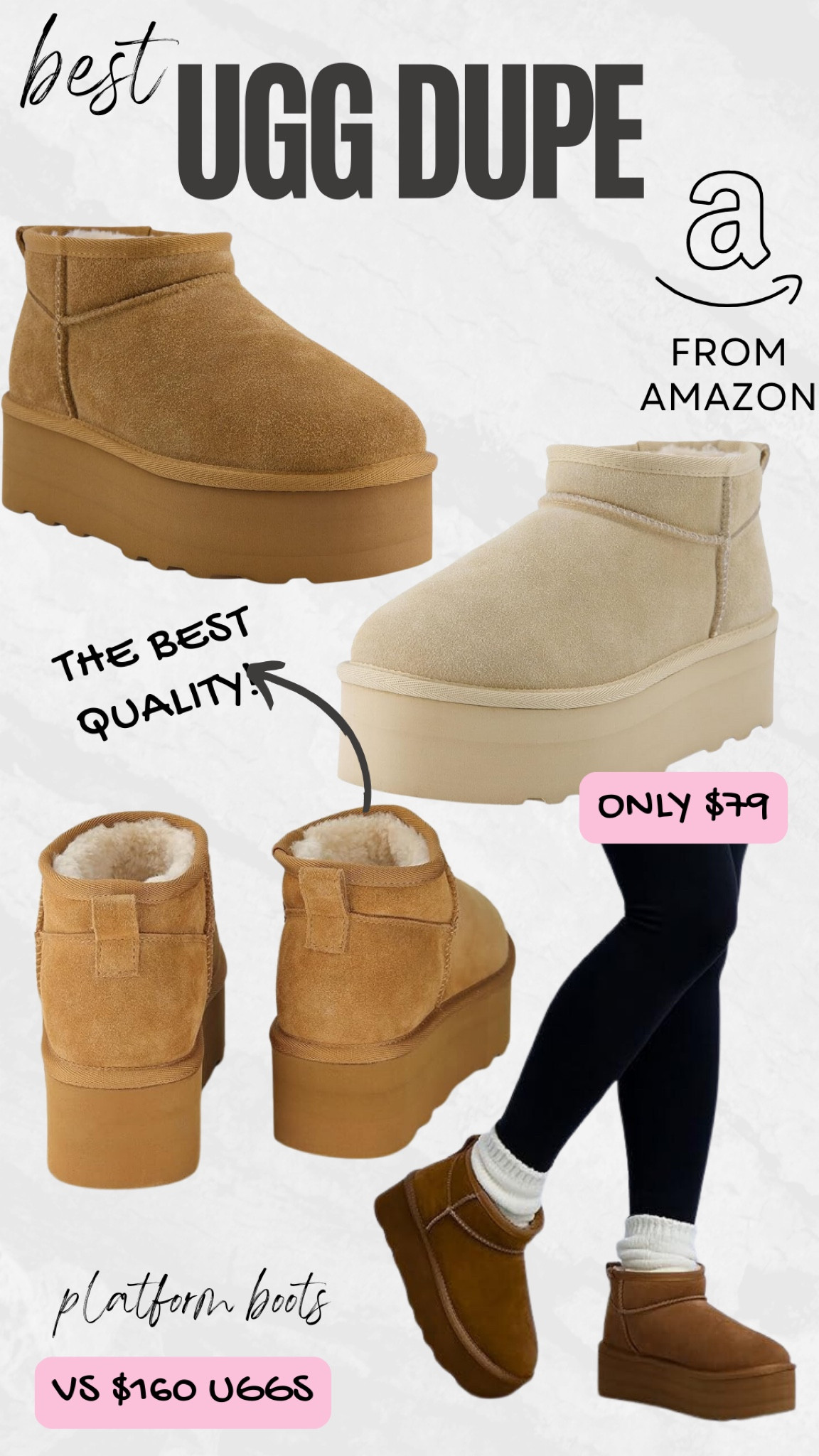 The best UGG dupe on Amazon for platform boots. 

#LTKStyleTip #LTKSeasonal #LTKFindsUnder100
