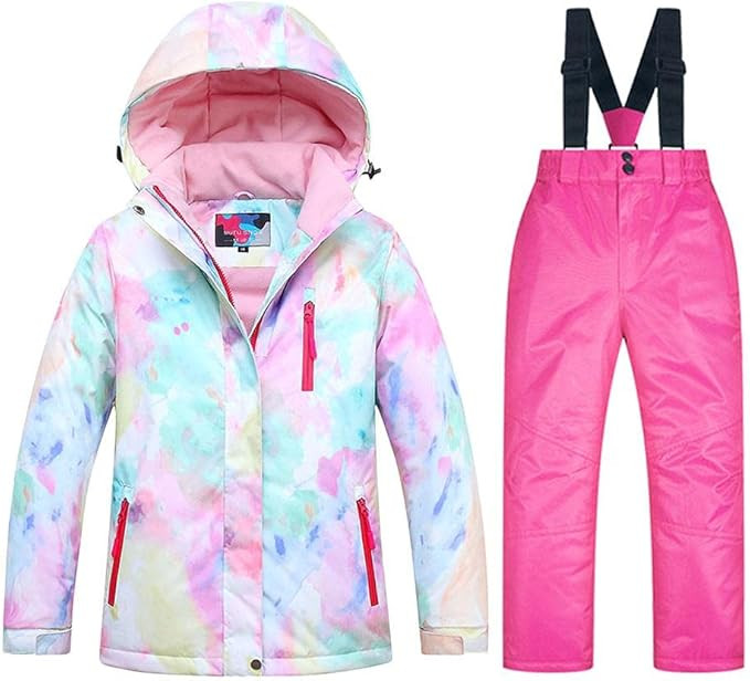 SEARIPE Girls Ski Jacket and Pant Set Winter Warm Snowsuits Kids Toddler Waterproof Outdoor Ski S... | Amazon (US)