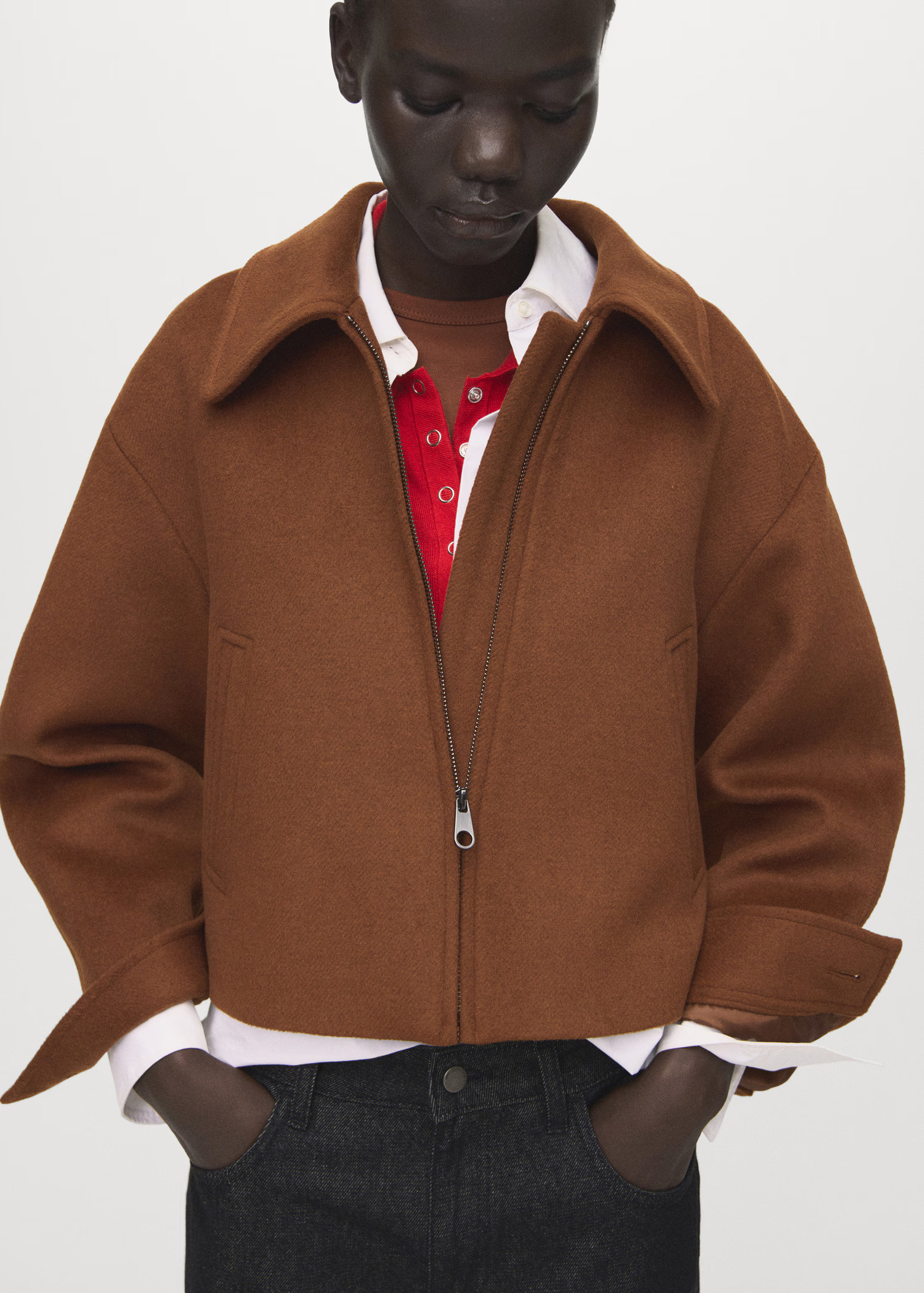 Wool jacket with shirt collar - Women | MANGO USA | Mango (US/MX/AU)