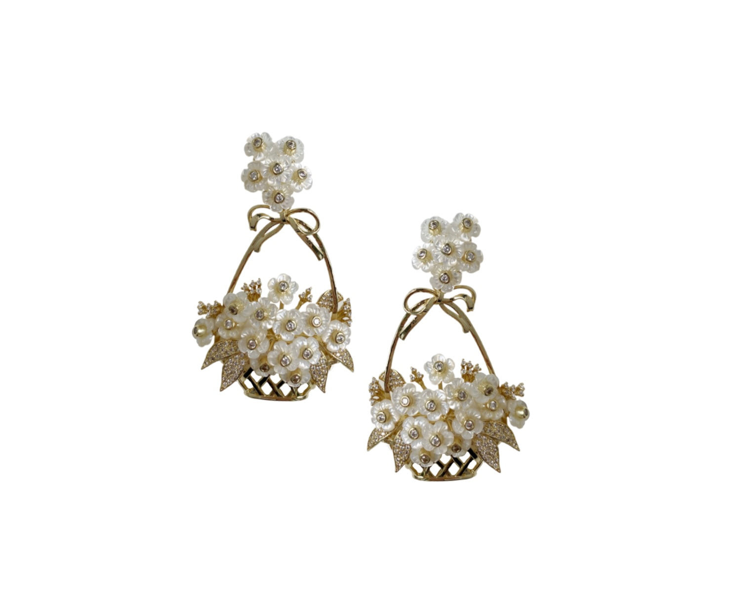embellished mother of pearl flower basket | Nicola Bathie Jewelry