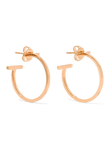 T Wire 18-karat rose gold hoop earrings | NET-A-PORTER (US)