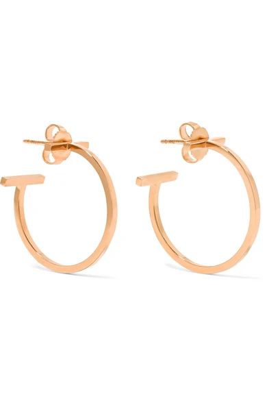 T Wire 18-karat rose gold hoop earrings | NET-A-PORTER (US)