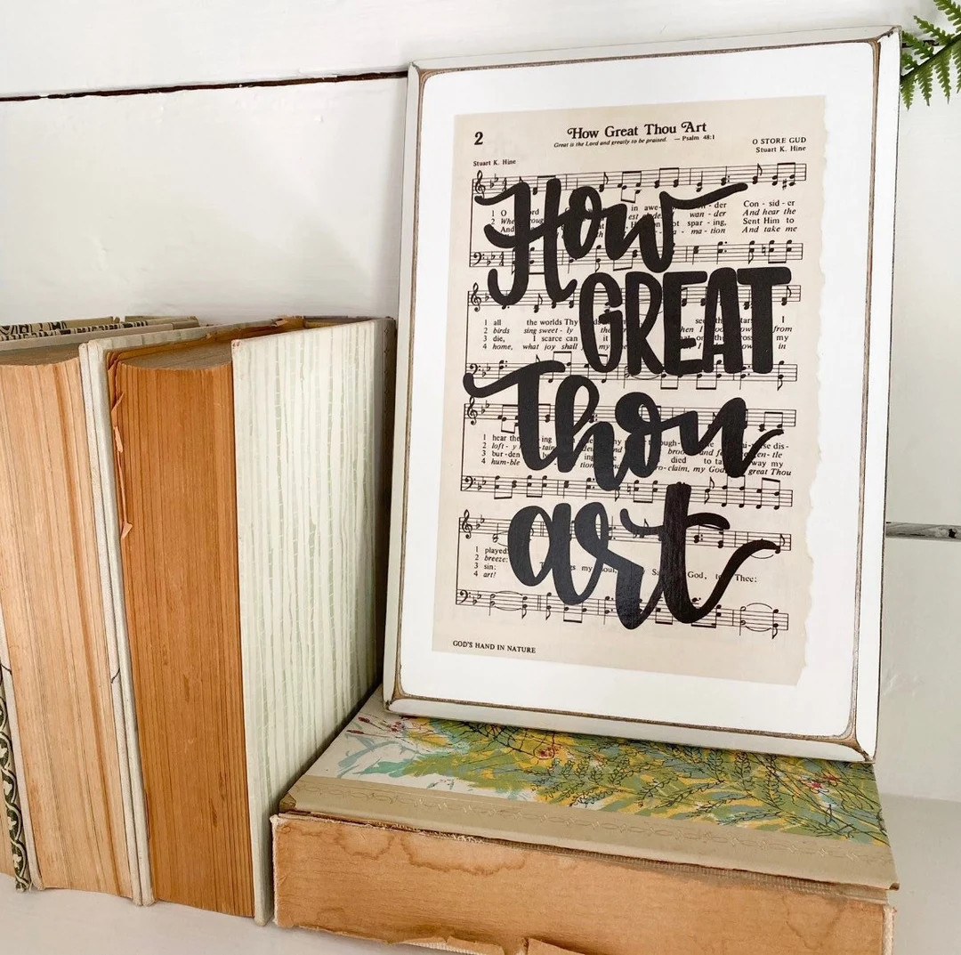 How Great Thou Art | Rustic Sheet Music Sign | Christian Wall Decor | Sympathy Gift | Condolence ... | Etsy (US)