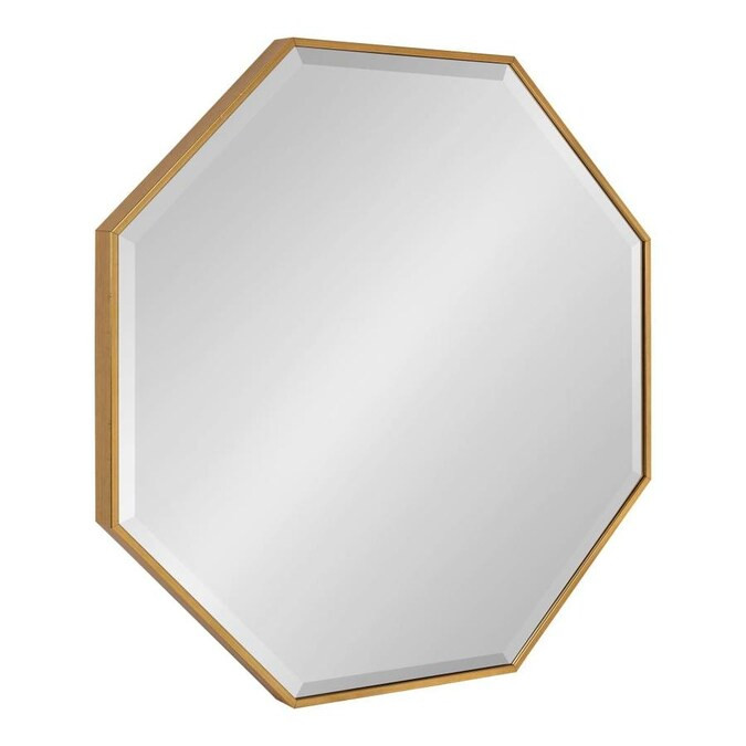 Kate and Laurel Rhodes 28.75-in L x 28.75-in W Octagon Gold Beveled Wall Mirror | Lowe's