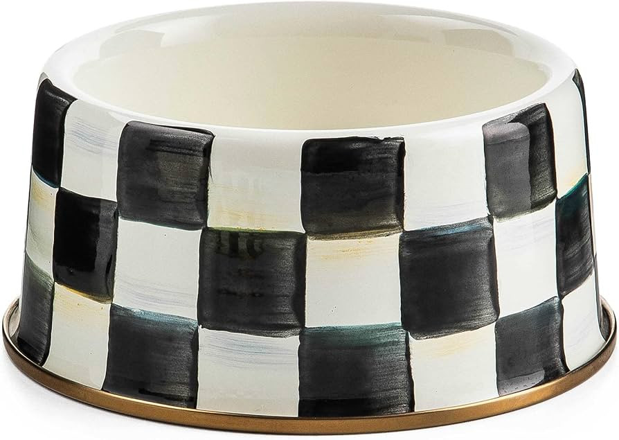 MacKenzie-Childs Courtly Check Enamel Pet Dish - Medium | Amazon (US)
