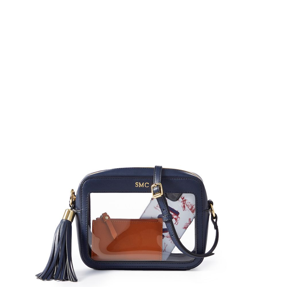 Build Your Clear Crossbody Bag, Navy | Mark and Graham