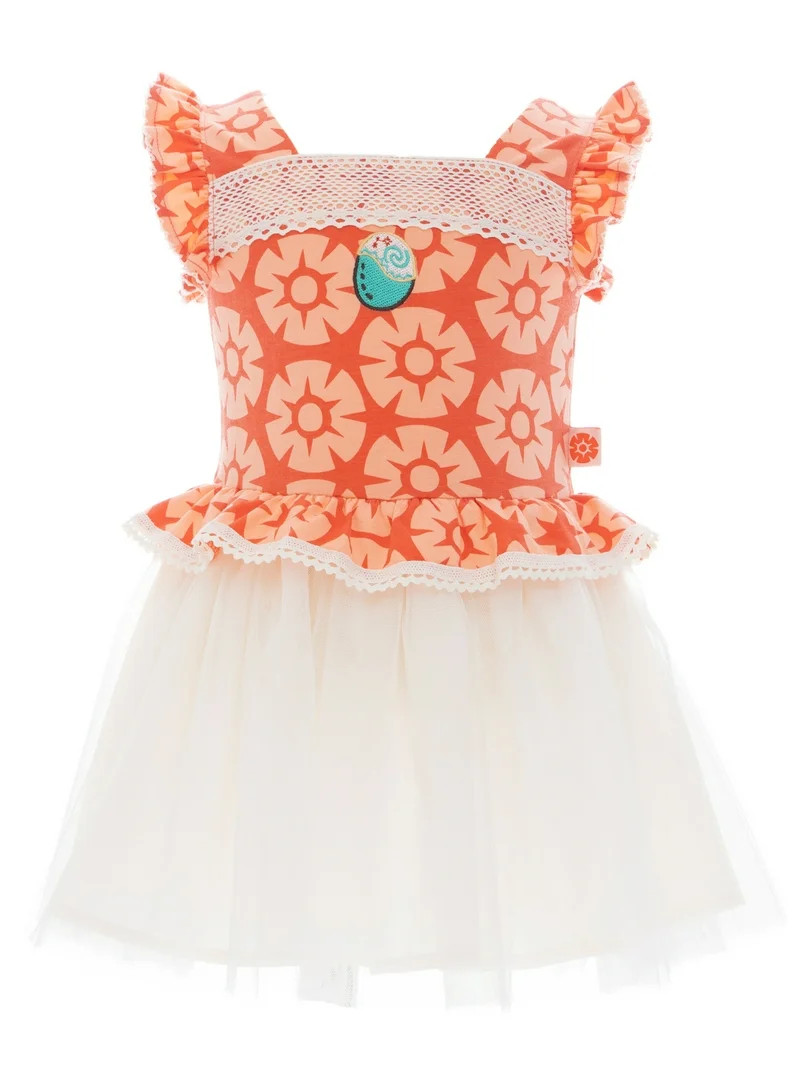 Disney Princess Toddler Girls Moana Cosplay Tutu Dress with Flutter Sleeves, Sizes 12M-5T - Walma... | Walmart (US)