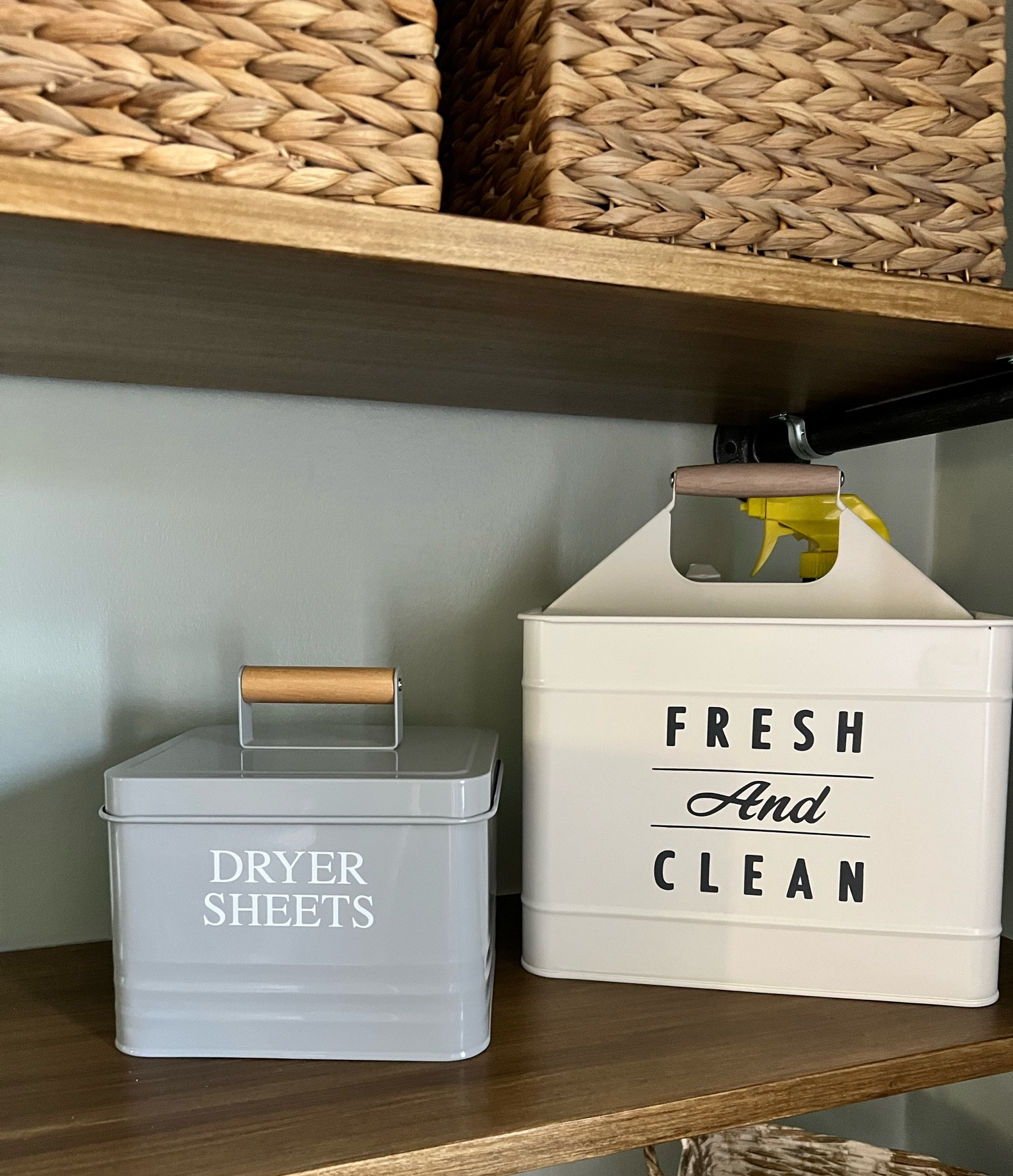 Loving this new dryer sheet holder I found on Etsy. It looks so cute with the metal laundry caddy I already had. 

#LTKunder50 #LTKhome