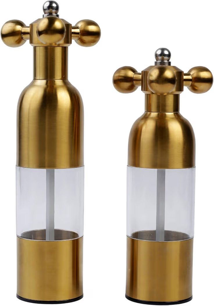 (Gold,2PCS) Salt, Pepper Modern Manual Grinder Set with Solid Handle - Stainless Steel Juego de M... | Amazon (US)