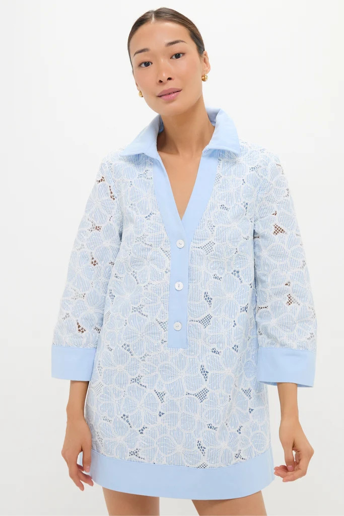 Blue Floral Lace Collier Dress | Tuckernuck (US)