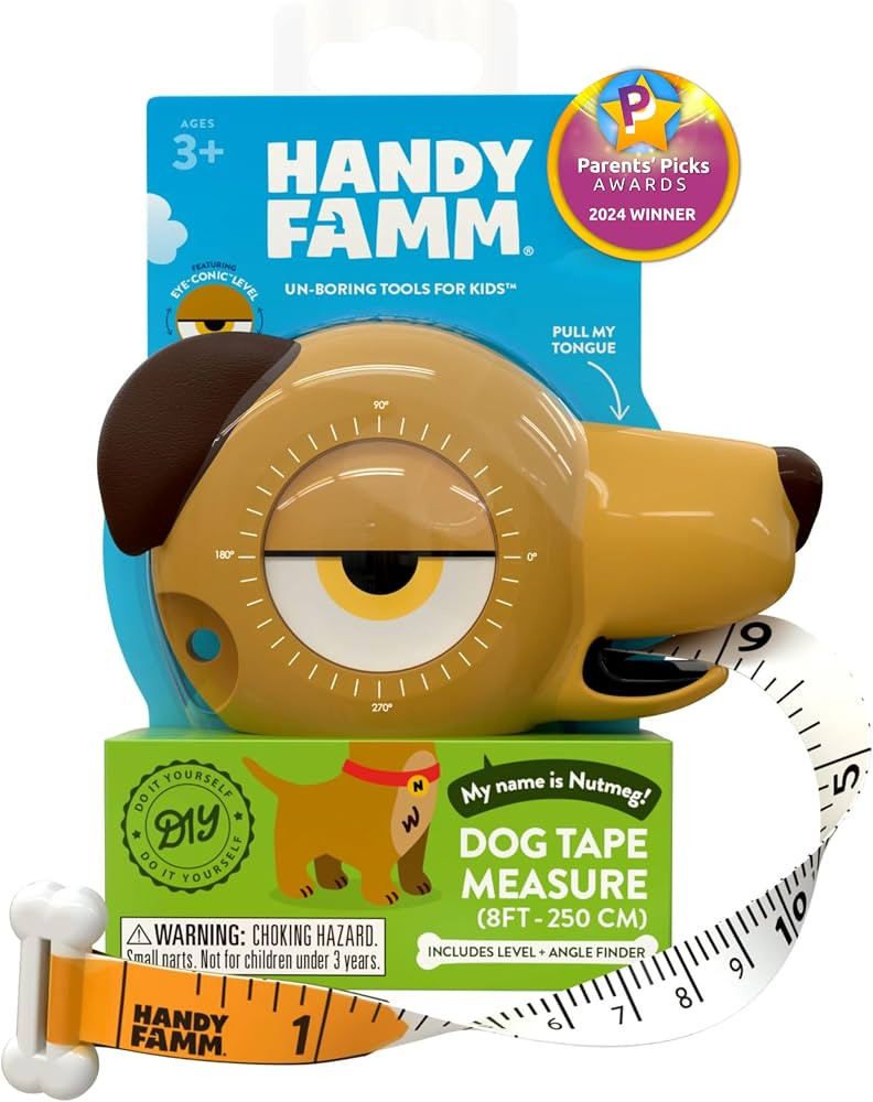 Handy Famm 8ft Interactive Dog Tape Measure for Kids with Level & Angle Finder, Montessori Educat... | Amazon (US)