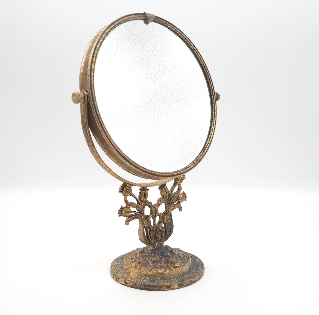 Vintage 40’s Era Style Gold Filigree Cameo  Vanity Mirror | Etsy (US)