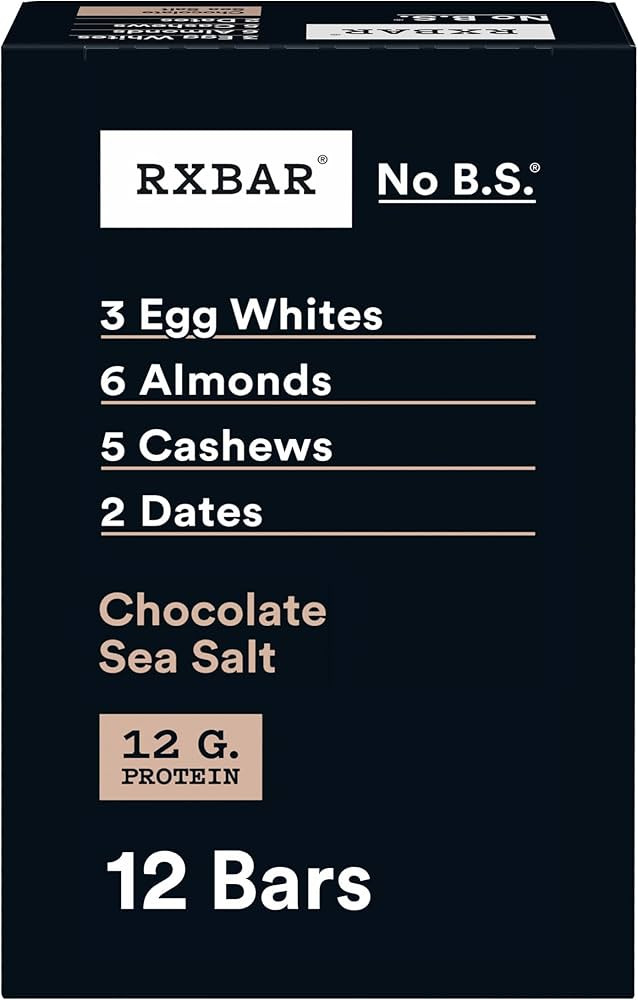 RXBAR Protein Bars, Protein Snack, Snack Bars, Chocolate Sea Salt, 22oz Box (12 Count) | Amazon (US)