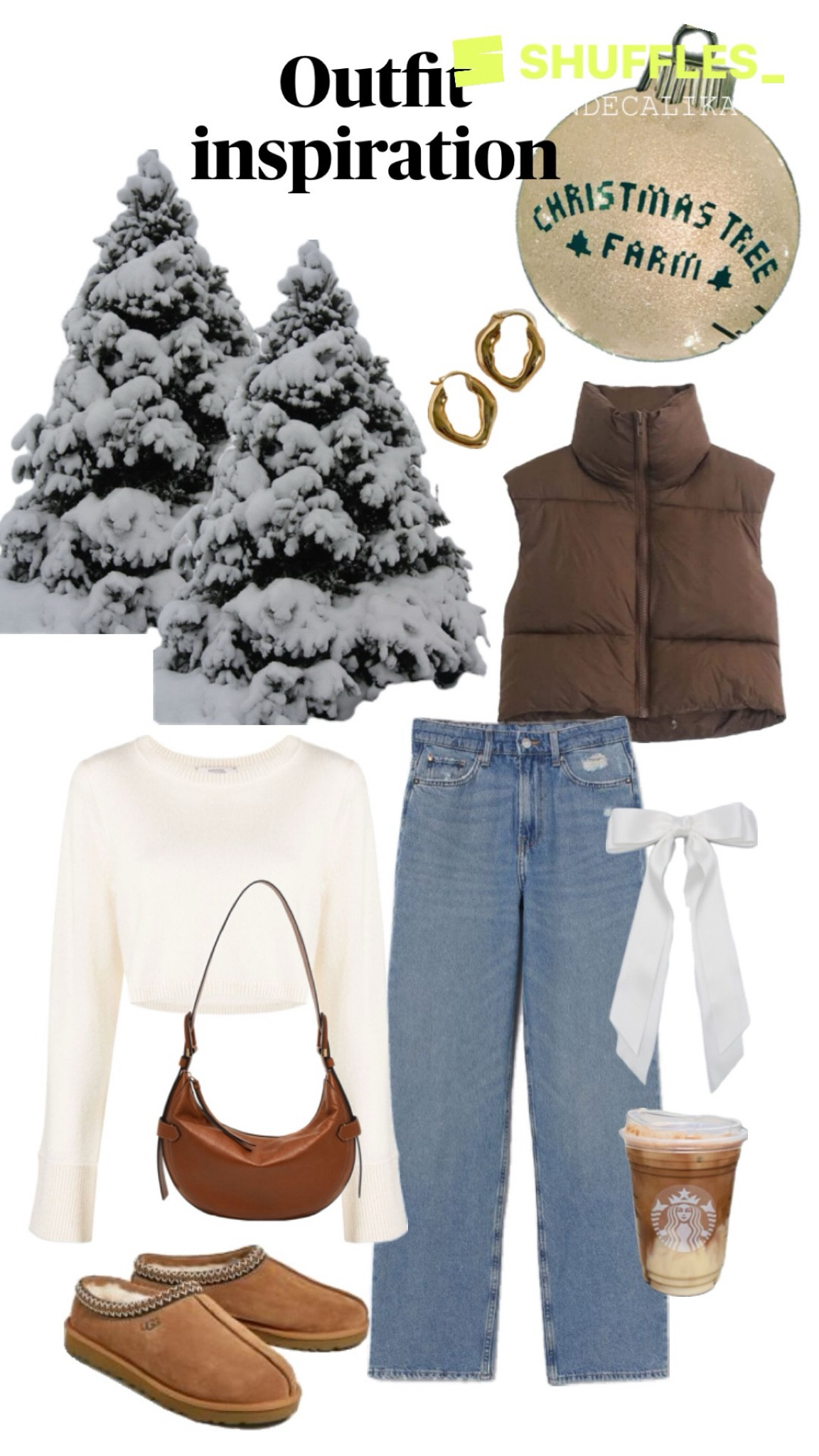 Perfect winter outfit idea if you’re headed to a Christmas tree farm! Puffer vest. Straight leg jeans. Shoulder bag. Hair bow. Short Uggs. Viral Uggs. Hoop earrings. 

#LTKshoecrush #LTKSeasonal #LTKHoliday