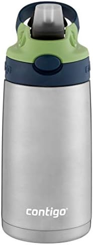 Contigo Kids Stainless Steel Water Bottle with Redesigned AUTOSPOUT Straw, 13 oz, Blueberry & Green  | Amazon (US)