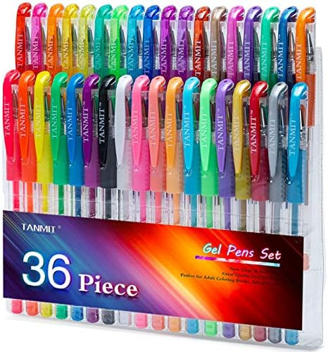 Gel Pens, Tanmit Gel Pens Set for Adult Coloring Books, Colored Gel Pen Fine Point Marker 36 Uniq... | Amazon (US)