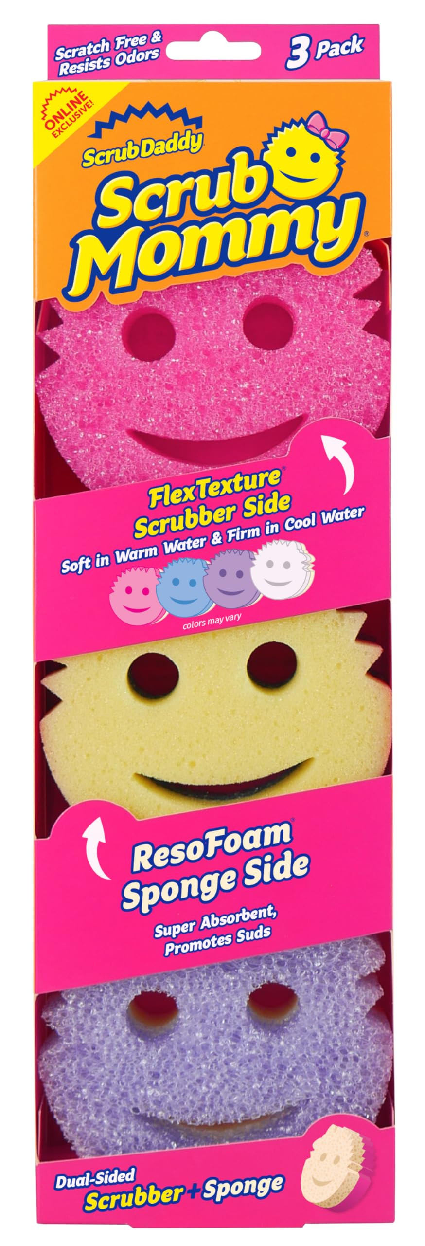 Scrub Daddy Scrub Mommy - Dish Scrubber + Non-Scratch Cleaning Sponges Kitchen, Bathroom + Multi-... | Amazon (US)