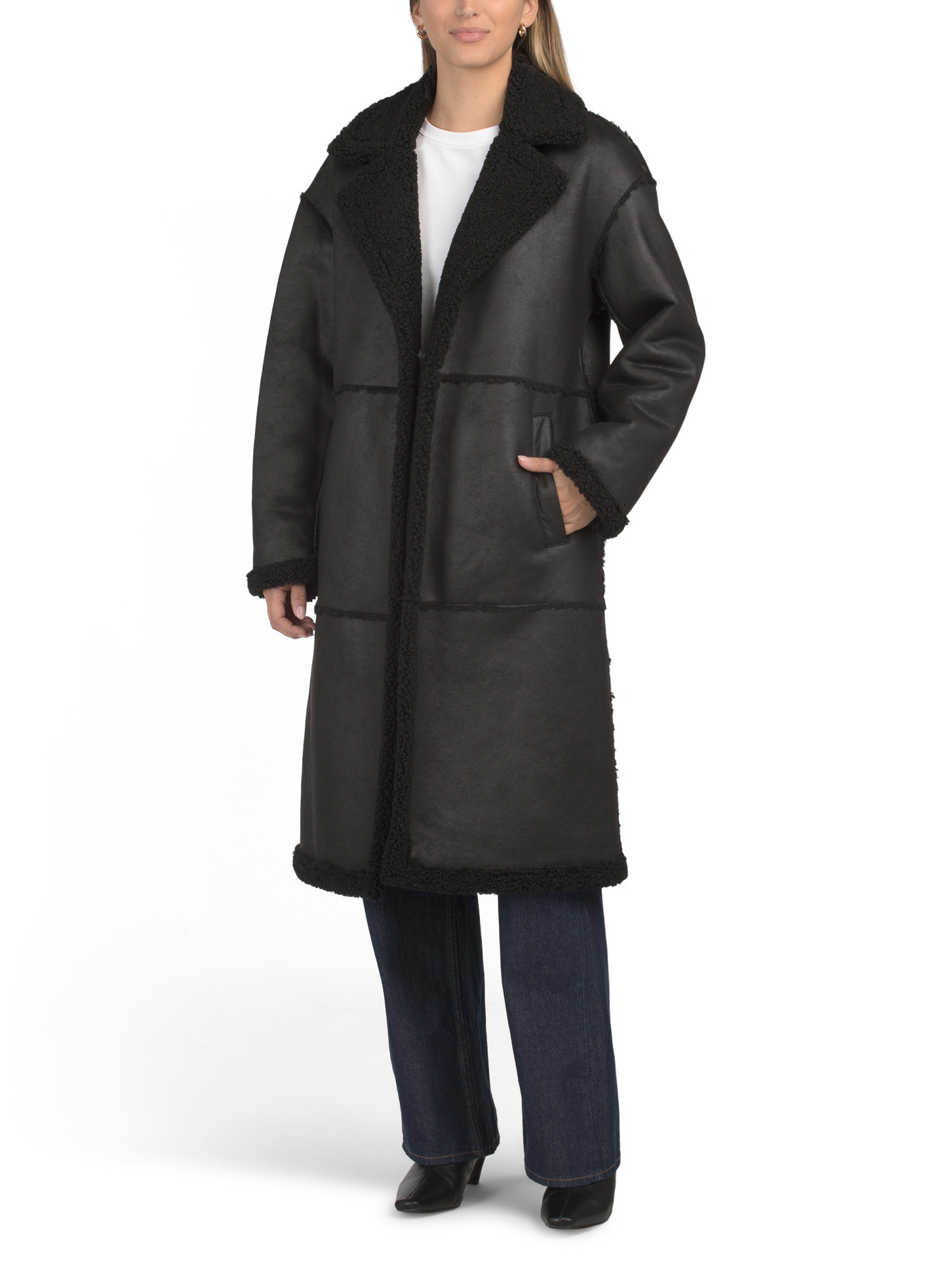 Long Faux Shearling Coat | Marshalls