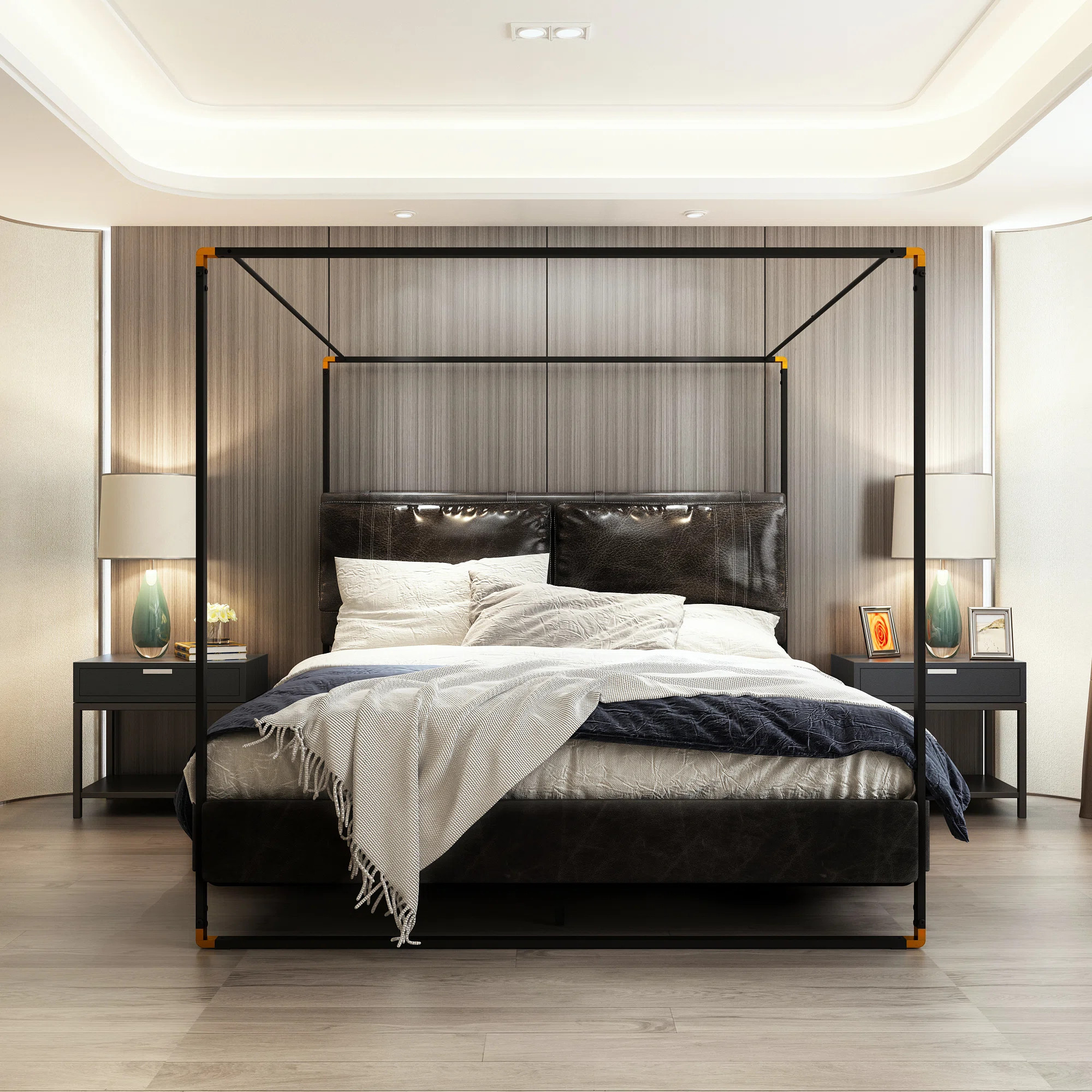 17 Stories Low Profile Canopy Bed & Reviews | Wayfair | Wayfair North America
