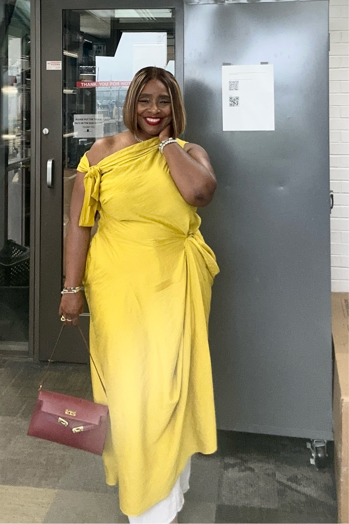 I love layering! Yes, it can still be done in the Spring, and not be heavy. The pants are white linen, and the dress is a light cotton! 

THE DRESS DOES RUN BIG, I would size down. I’m a size 14/16, and I’m wearing a size 14. I could wear a 12 easily. 

Adding red was the perfect pop of color! 