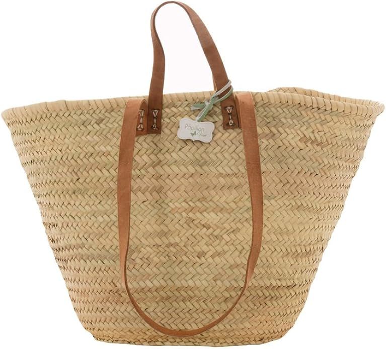 Sasha Traditional French Market Basket with long & short leather handles | Amazon (UK)