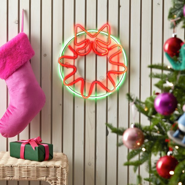 Buy Habitat Neon Effect Wreath Shaped Christmas Light | Christmas lights | Habitat | Habitat UK