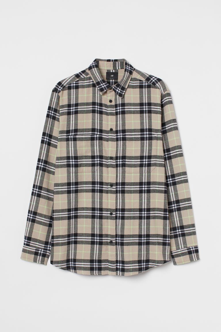 H & M - Regular Fit Flannel Shirt - Brown | H&M (US)