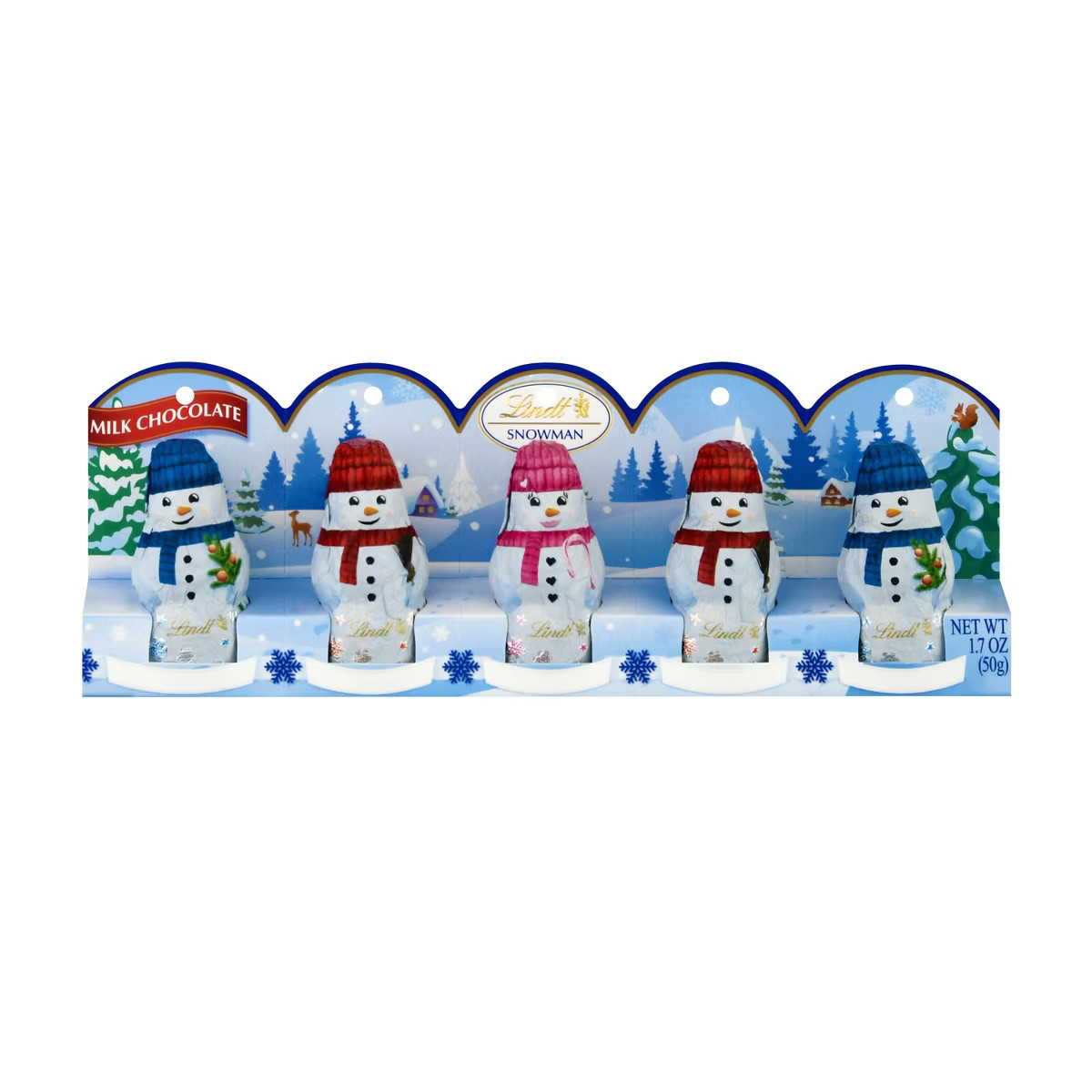 Lindt Christmas Mini Snowman Milk Chocolate Candy - 1.7oz/5pk | Target