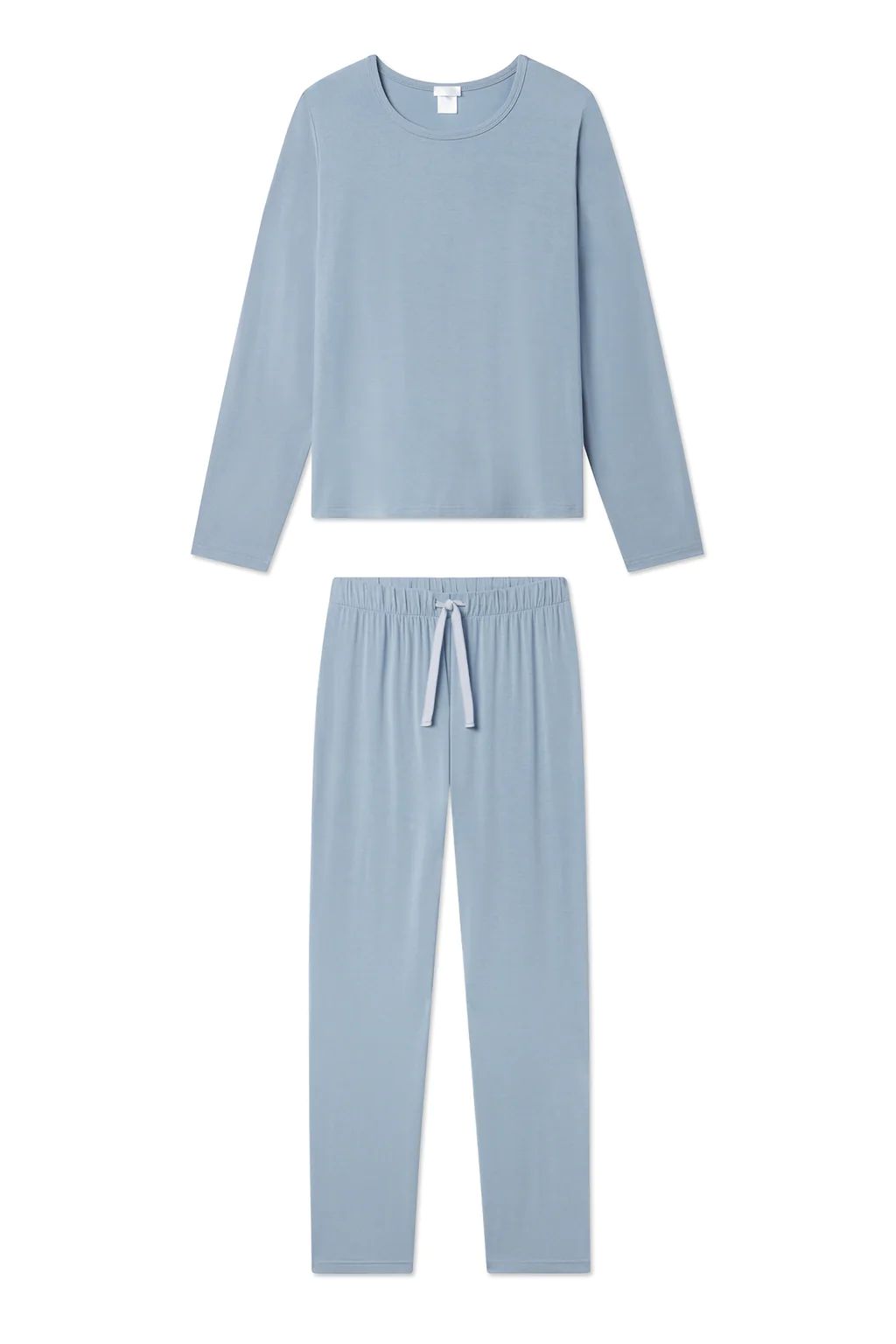 DreamKnit Ribbon Long-Long Set in Dusty Blue | Lake Pajamas