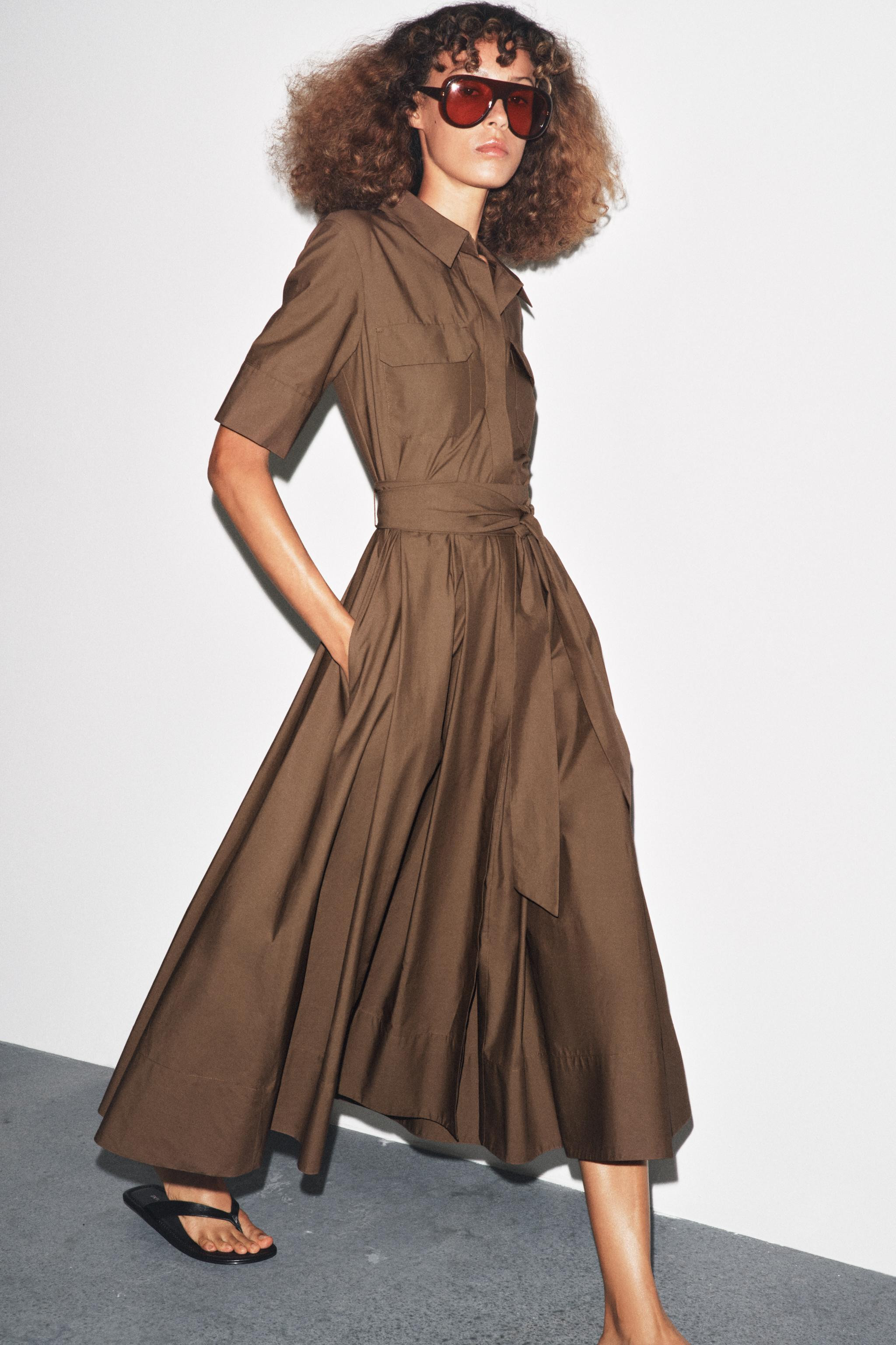 ZW COLLECTION POPLIN DRESS | Zara US