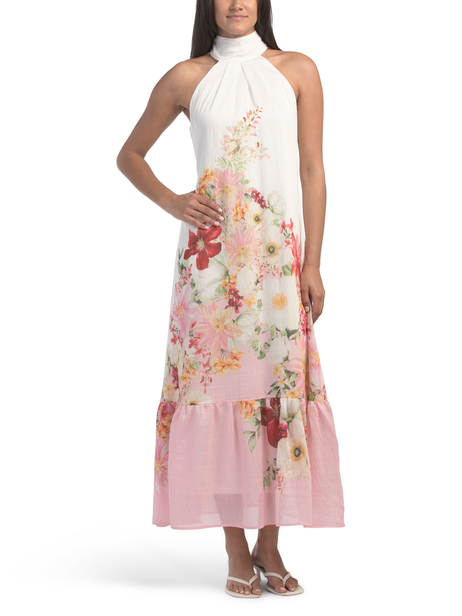 Halter Printed Floral Maxi Dress | TJ Maxx