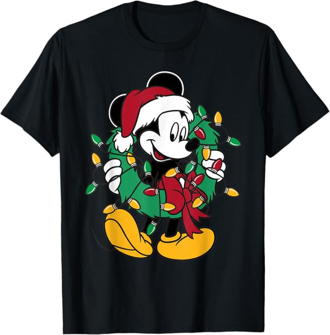 Disney - Mickey Mouse Christmas Lights T-Shirt | Amazon (US)