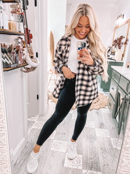 Y’all I cannot express to you HOW much I love this flannel shacket! In the L for an oversized fit! 🙈✨def check locally in store! @walmartfashion #walmartpartner #walmartfashion 

#LTKSeasonal #LTKunder50