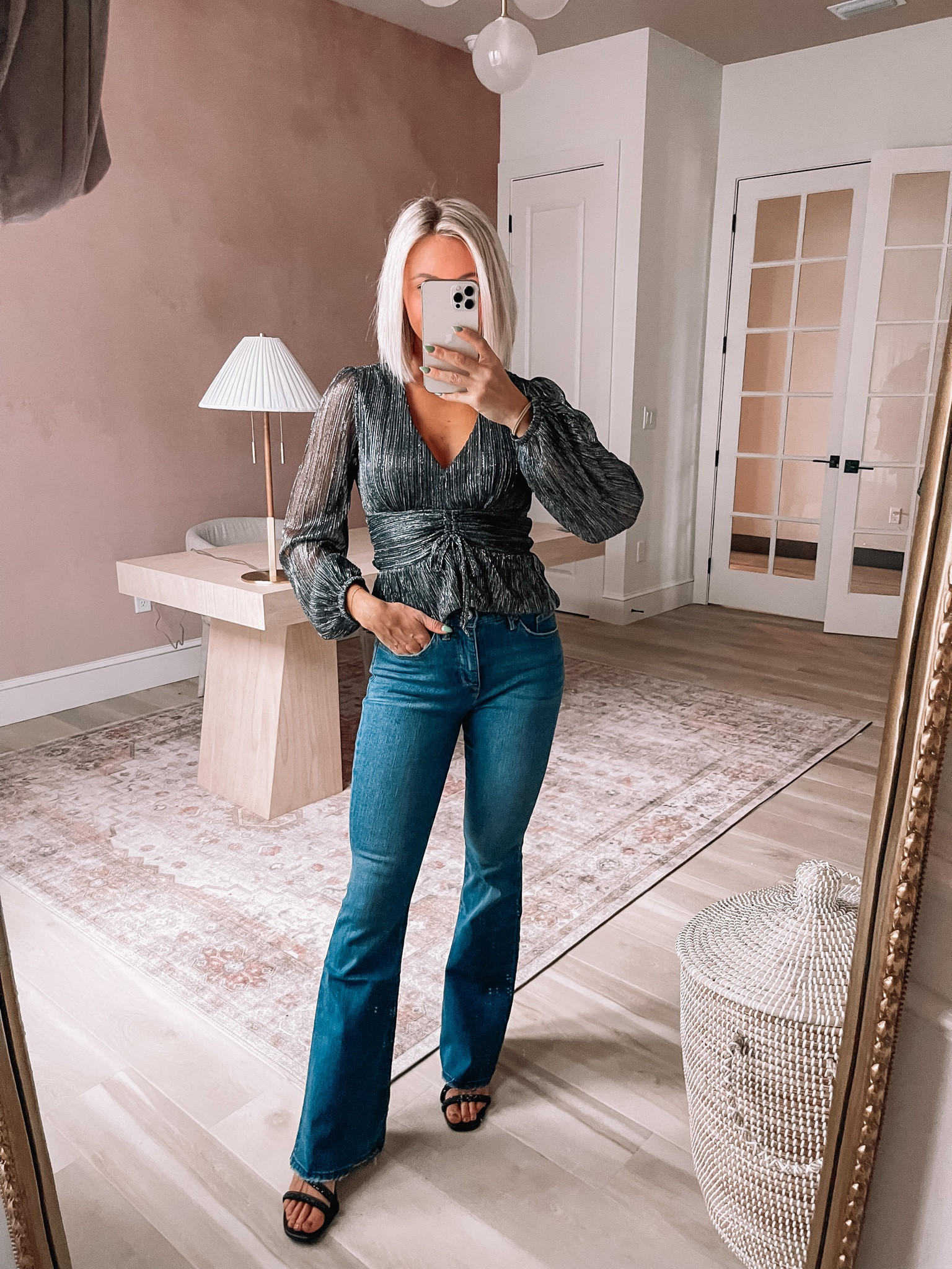 #walmart outfit for the holidays! Wearing an xs in the top & 2 short in the jeans! #walmartfashion 

#LTKSeasonal #LTKHoliday