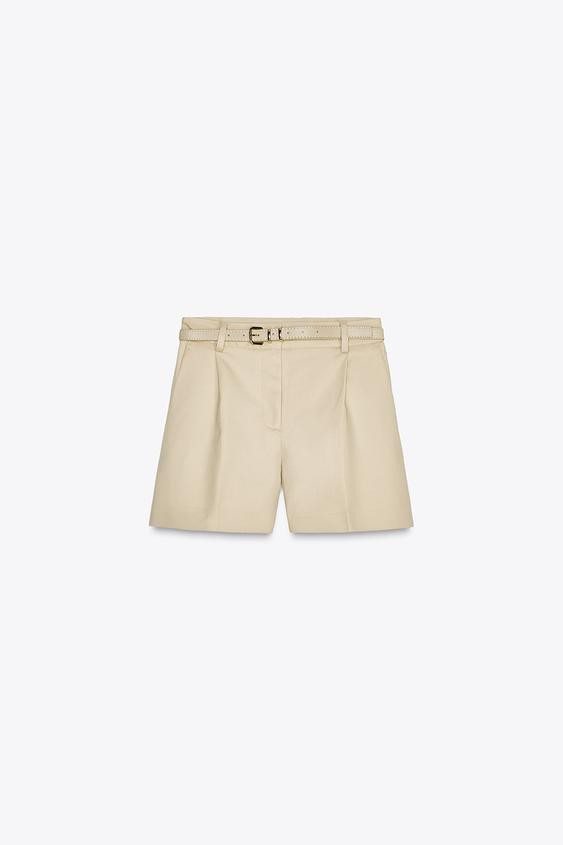 BELTED SHORTS WITH DARTS | Zara US