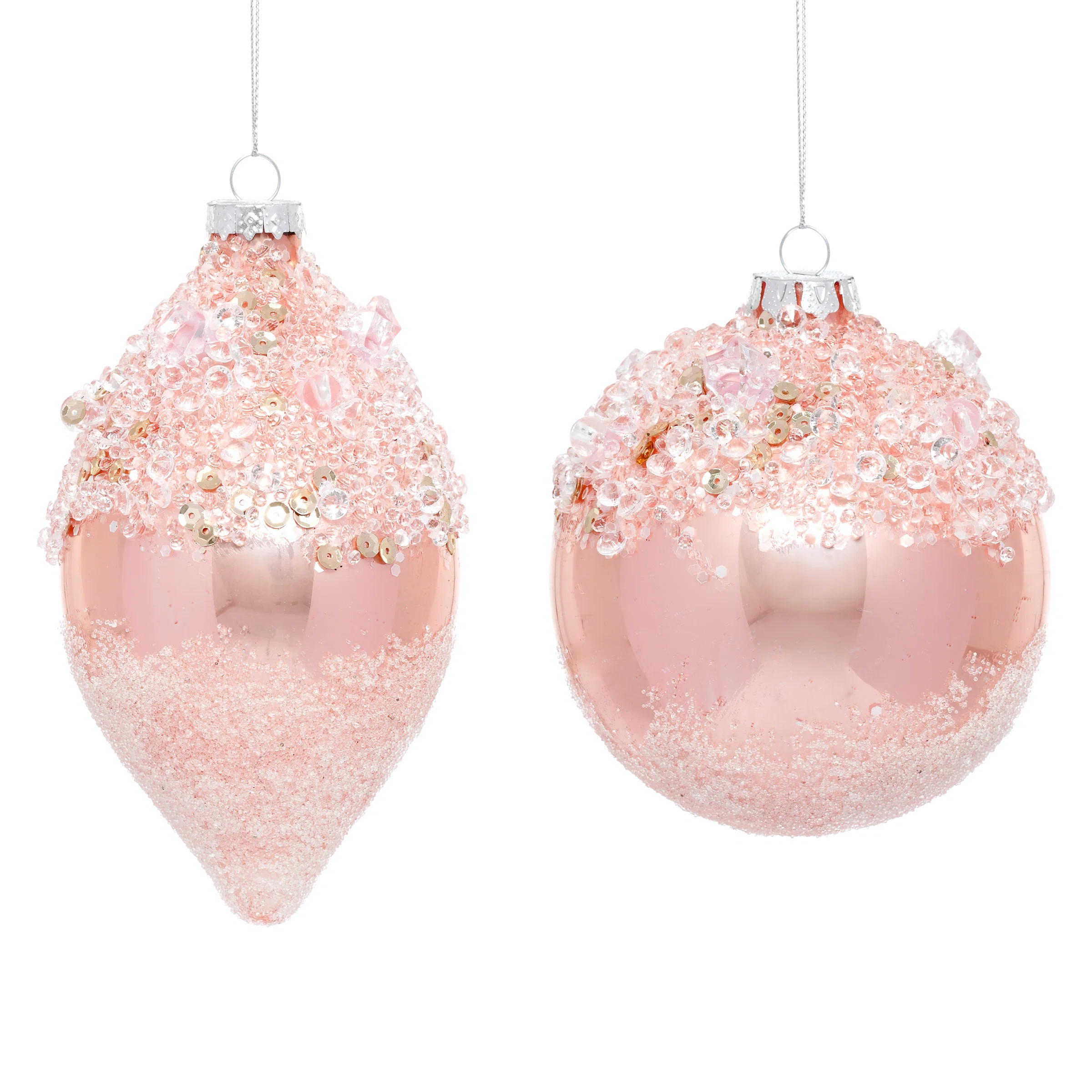 Iced Flowing  Ornament - 4-6 Inches Set Of 6 (Set of 6) | Perigold