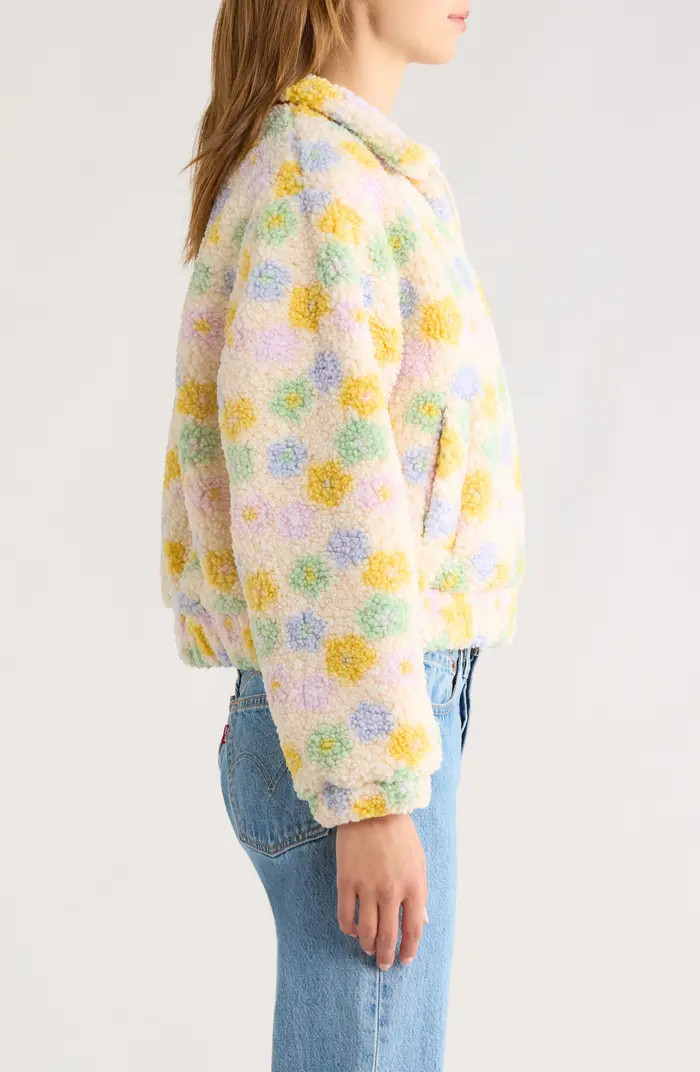 Floral High Pile Fleece Jacket | Nordstrom