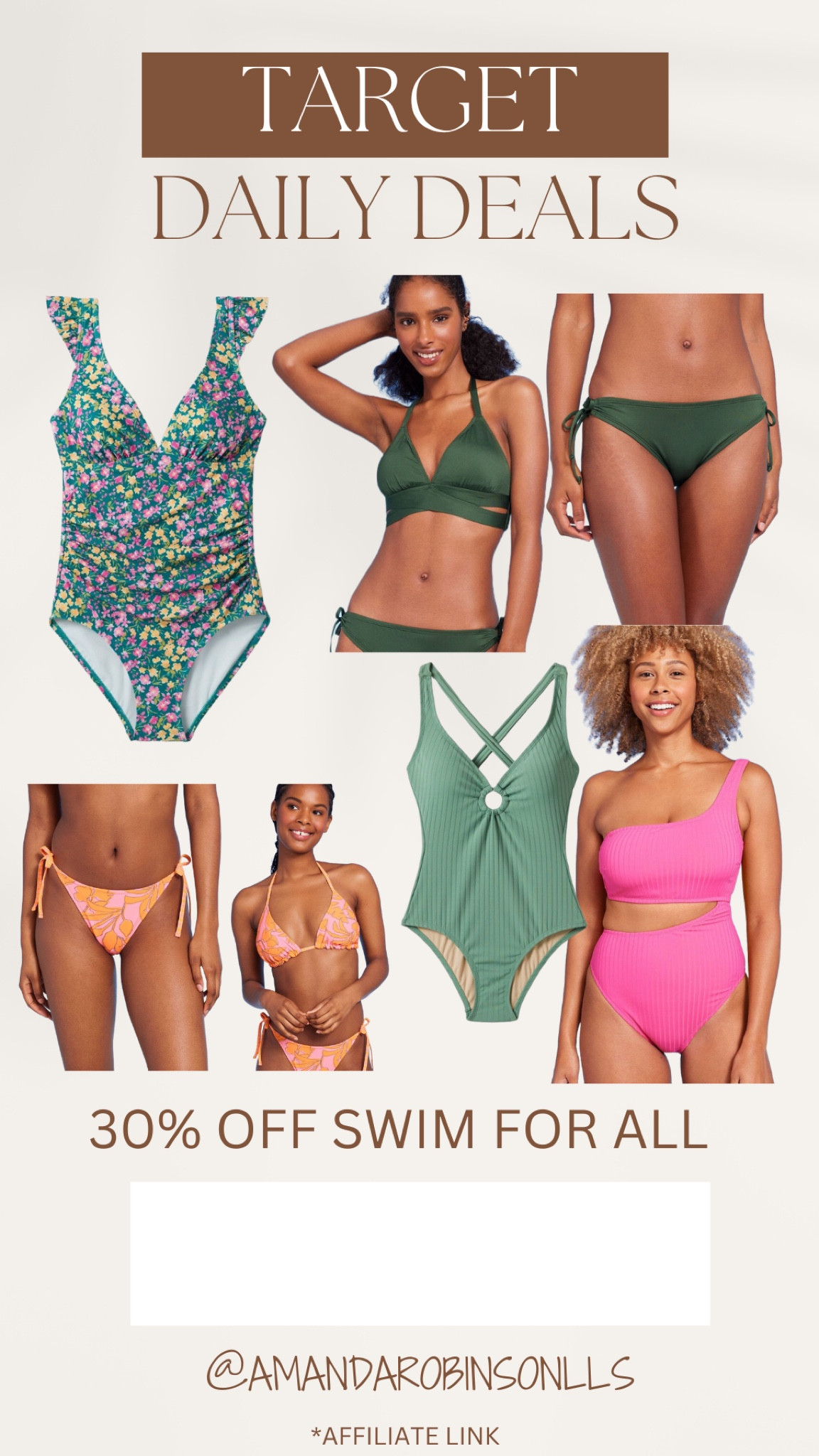 Target Daily Deals
Swimsuits 30% off

#LTKswim #LTKfindsunder50 #LTKsalealert
