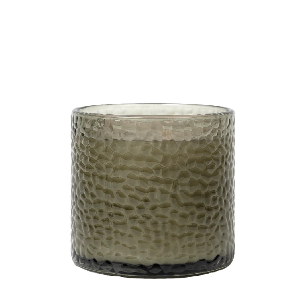 Campfire Cedarwood Hammered Glass Candle | Pacha Soap Co.