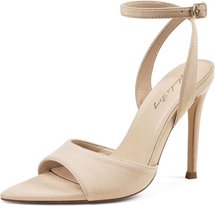 Elisabet Tang 4Inch Women's Pointed Toe Ankle Strap Stiletto Heeled Sandals, Sexy High Heels with... | Amazon (US)