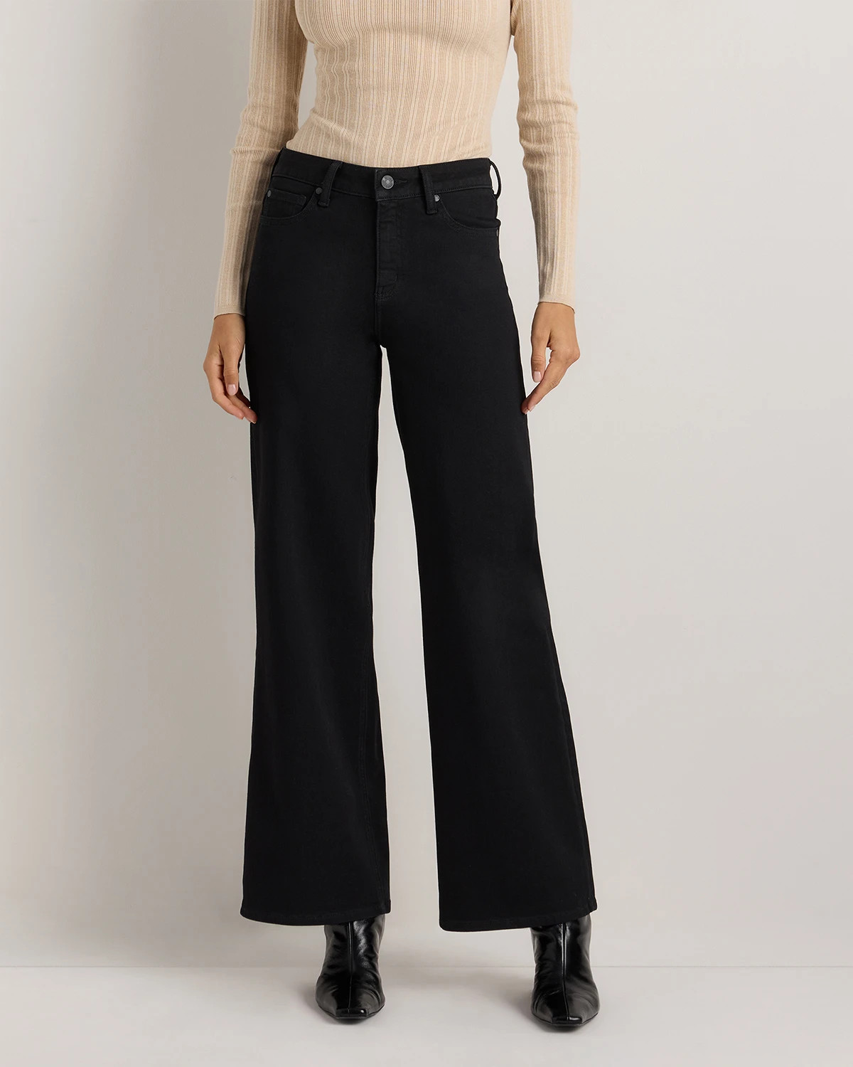 Quince | Women's Luna Stretch Wide Leg Jeans in Seaside Blue, Size 33, Organic Cotton | Quince