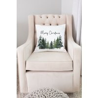 Merry Christmas Pillow, Holidays Pillows, Pine Tree Home Gift, Decorations, Rustic Decor | Etsy (US)