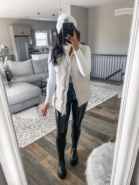 Vacation outfits for cold weather 🖤

Vest — small
Bodysuit — small 
Spanx — small petite 

Amazon fashion | amazon finds | amazon must haves | found it on amazon | spanx faux leather leggings | patent leather leggings | chelsea boots outfit | cream puffer vest outfit | carhartt beanie 




#LTKstyletip #LTKshoecrush #LTKunder50