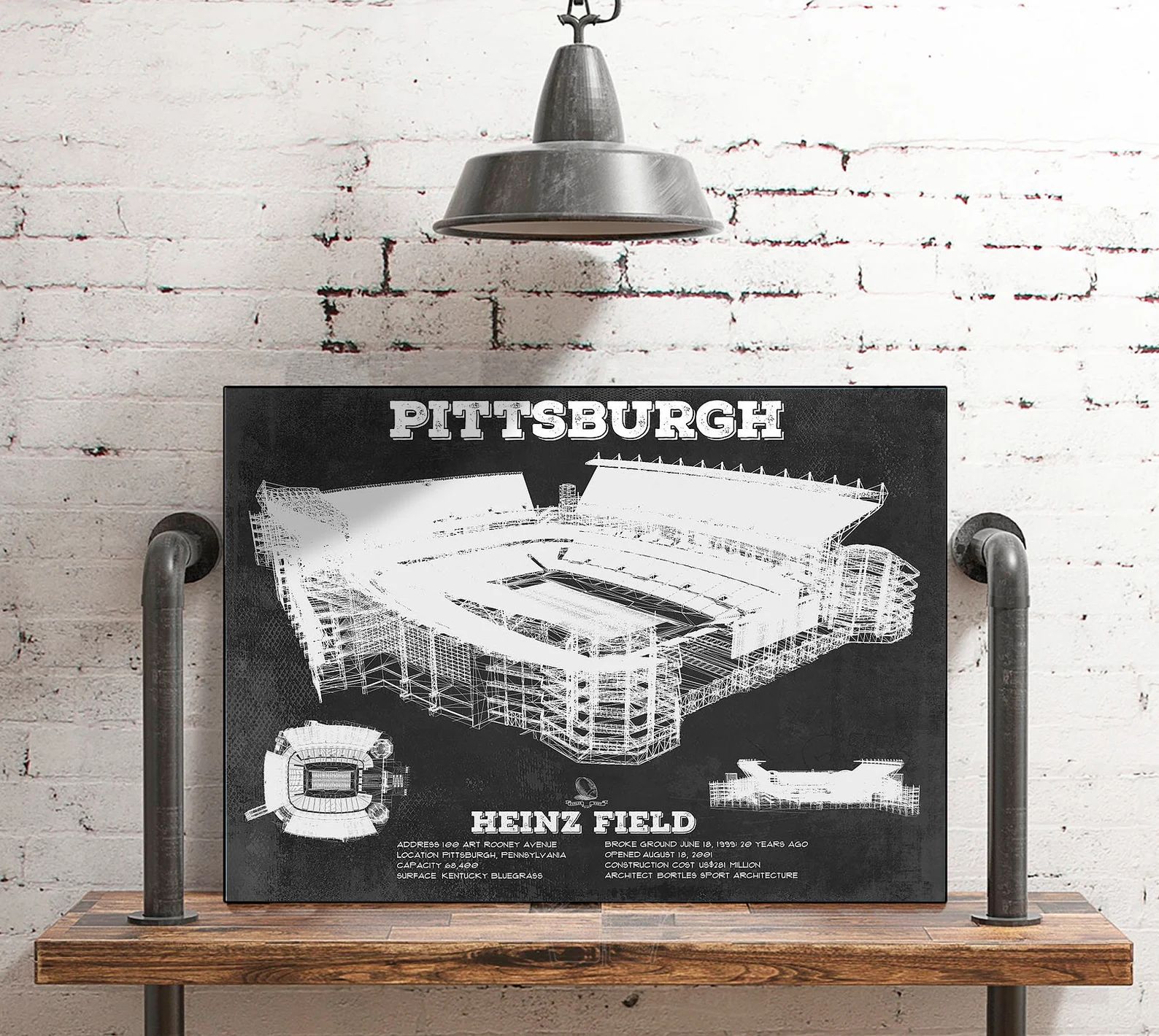 Pittsburgh Steelers Stadium Art - Heinz Field - Vintage Football Print | Etsy (US)