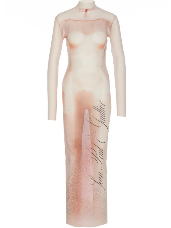 Jean Paul Gaultier Mesh Long Dress  | Neutrals | FARFETCH | Farfetch Global