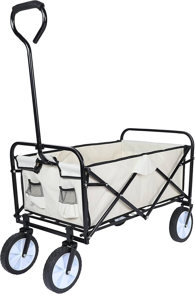 YSSOA Portable Rolling Folding Garden Cart with 360 Degree Swivel Anti-Slip Wheels & Adjustable H... | Amazon (US)