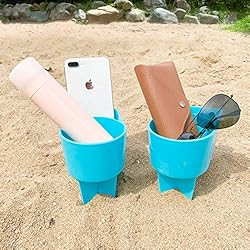 Home Queen Beach Cup Holder with Pocket, Multi-Functional Sand Cup Holder for Beverage Phone Sung... | Amazon (US)