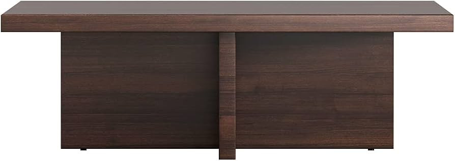 homary Farmhouse Wood Coffee Table Rectangle-Shaped in Natural Rustic (Walnut) | Amazon (US)