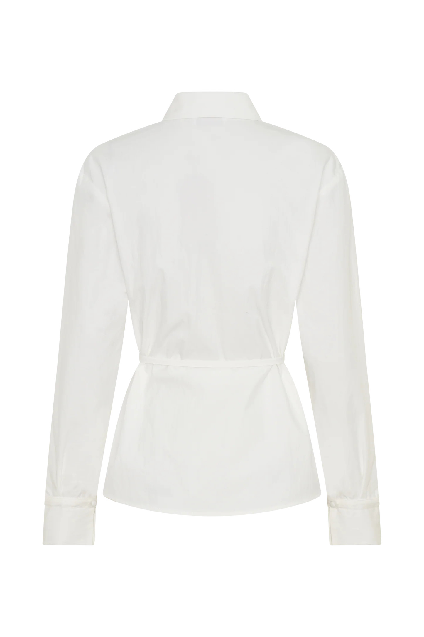 Tie Back Cotton Shirt - White | MESHKI US